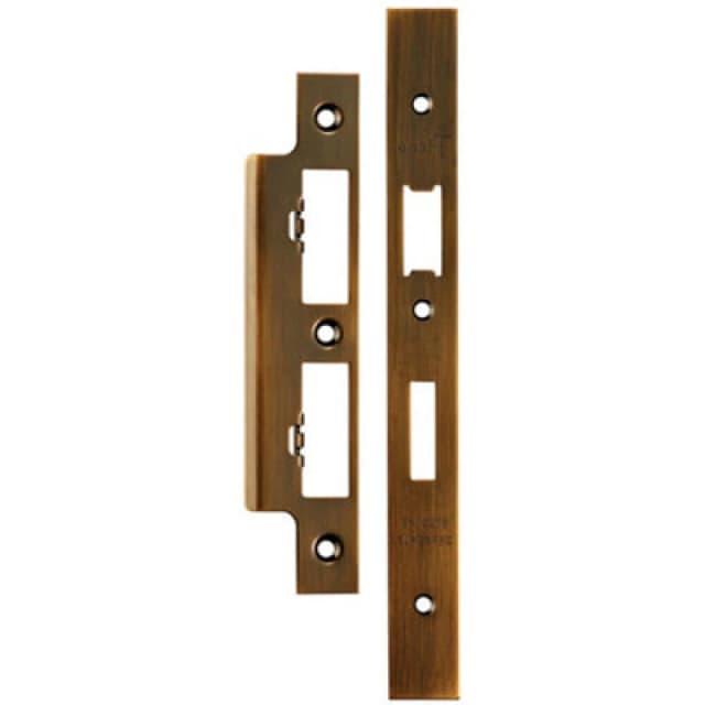 Loops Forend Strike & Fixing Pack For DIN Euro Sash & Bathroom Lock Antique Brass Metallics