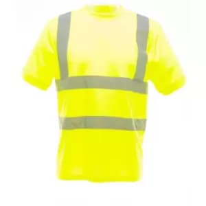 Yoko Ladies/Womens Hi-Vis Short Sleeve T-Shirt (2XL) (Hi-Vis Yellow)