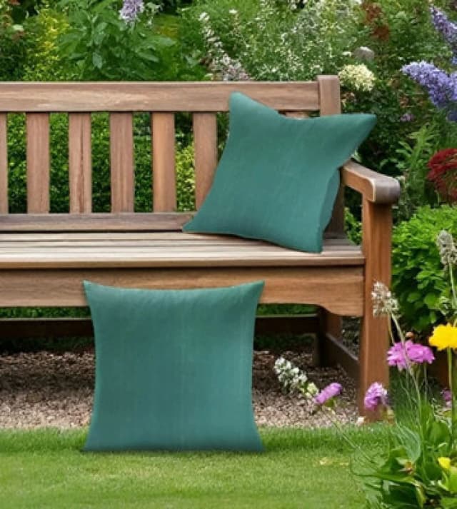 Luxury Living Summer Outdoor Water-Repellant Cushion - Green - Pair