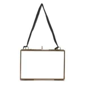 Nkuku Kiko Antique Brass Glass Frame - Landscape 6 x 4