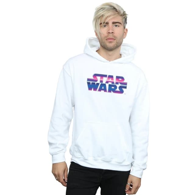 Star Wars Star Wars Men Neon Logo Hoodie in White Size: Small White S Male 5057864221091