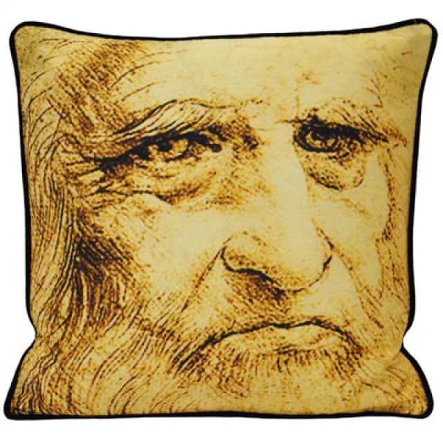 Paoletti Leonardo Self Portrait Printed Piped Cushion Multi