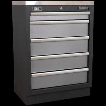 Sealey Superline Pro Modular Cabinet 5 Drawer MSS System Black / Grey