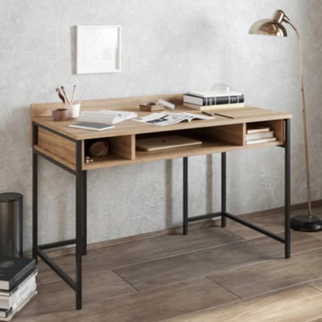 Decorotika Tumata Writing Desk Study Desk Walnut And Black