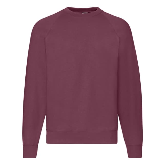 Fruit Of The Loom Fruit of the Loom Men Classic 80 20 Raglan Sweatshirt in Burgundy Size: Small Burgundy S Male 5063470709052