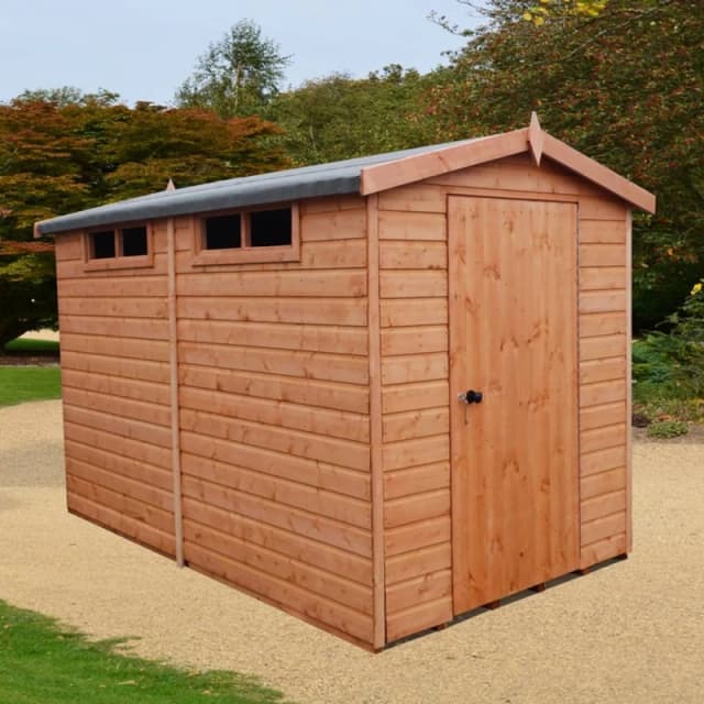 Shires Security Apex Handmade Garden Shed Approx 10 x 8 Feet in Brown Brown Unisex