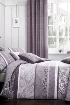 'Hanworth' Modern Leaves And Fauna Striped Duvet Cover Set