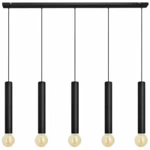 Helam Lighting - Helam Tuba Straight Bar Pendant Ceiling Light Black 120cm