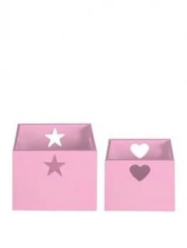Premier Housewares Set Of 2 Heart/Star Storage Boxes