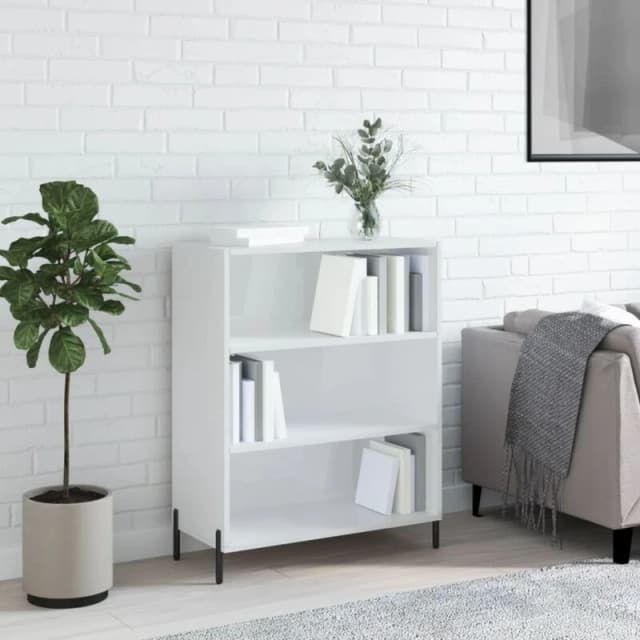 VIDAXL Shelf Cabinet High Gloss White 69.5x32.5x90cm Engineered Wood Vidaxl 8720845866570