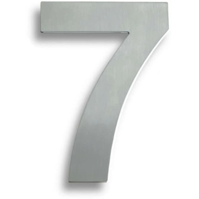 Loops 178mm Front Door Numerals '7' 105mm Fixing Centres Satin Stainless Steel Metallics