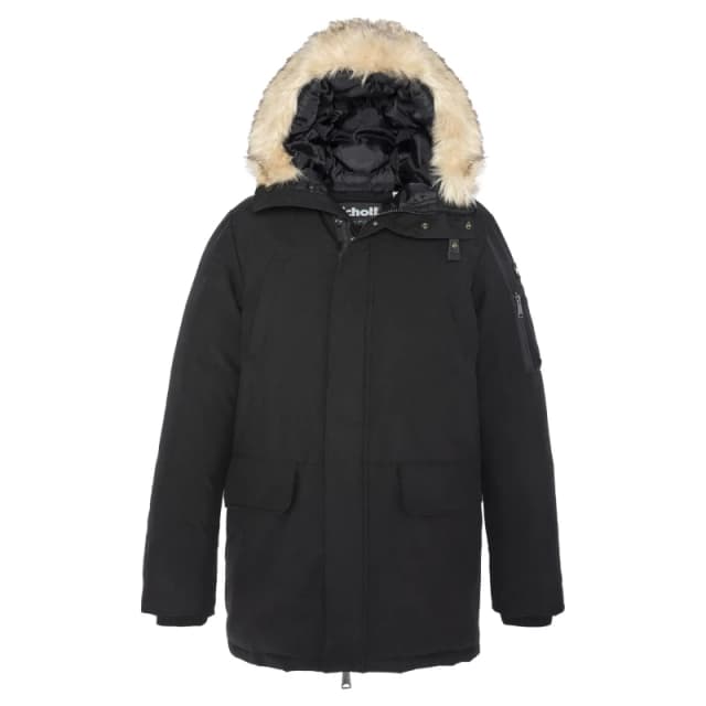 Schott Nelson Hooded Winter Parka Black Men L;M