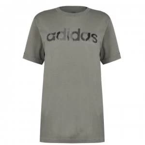adidas Camo Boyfriend T Shirt Ladies - Legacy Green