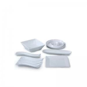 6 Piece White Party Snacks Serving Set