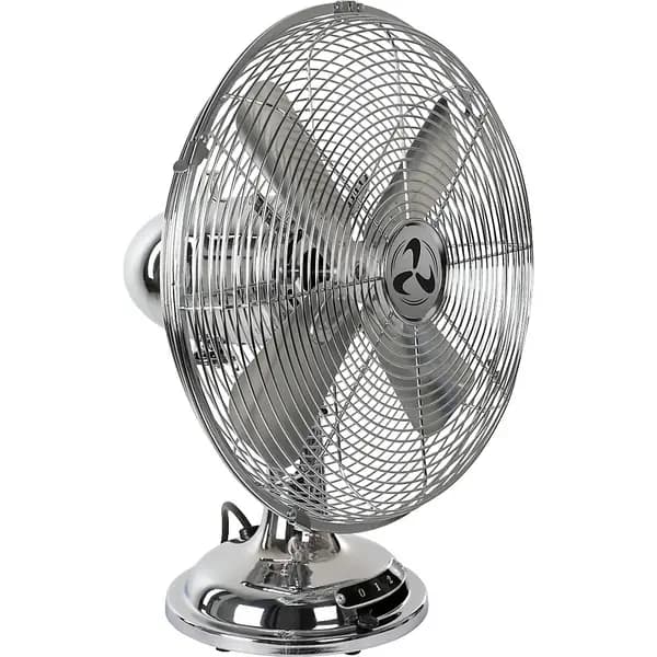 Desk Fan HxWxD 424 x 340 x 280 mm Rotor Blade A˜ 300 mm Chrome Plated