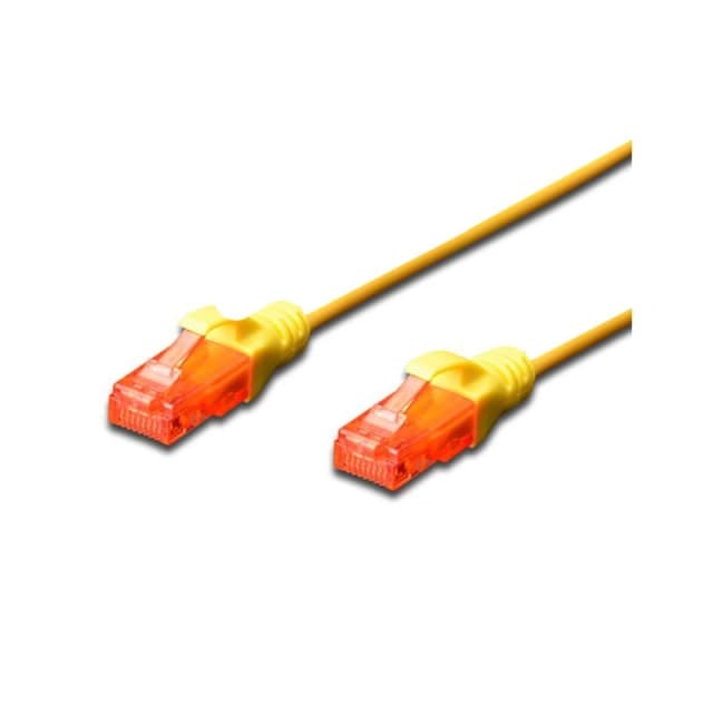 FDL SLIM 0.25M CAT.6 UTP LSZH PATCH CABLE - YELLOW (SNAGPROOF)