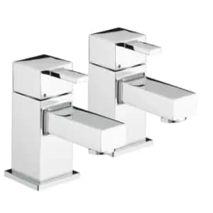 Bristan Quadrato Bath Pillar Taps Chrome