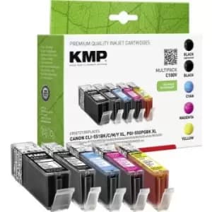 KMP Ink replaced Canon PGI-550PGBK XL, CLI-551 BK,C,M,Y XL Compatible Set Black, Photo black, Cyan, Magenta, Yellow C100V 1519,0050