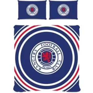 Rangers FC Reversible Pulse Duvet Cover Set (Double) (Royal Blue/White/Red)