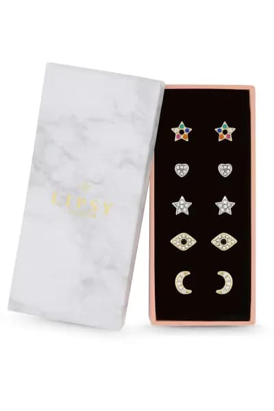 Lipsy Multi Meaningful Stud Earrings
