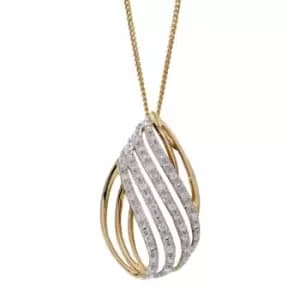 Teardop Shaped Diamonds Yellow Gold Pendant GP2273