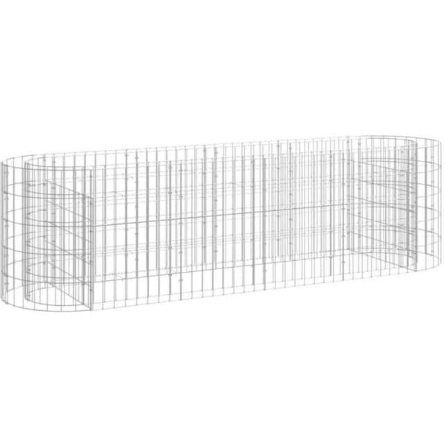vidaXL Gabion Raised Bed Galvanised Iron 190x50x50 cm, Silver 152025