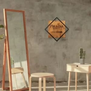 Fashion 2 Walnut Black Decorative Wooden Wall Accessory