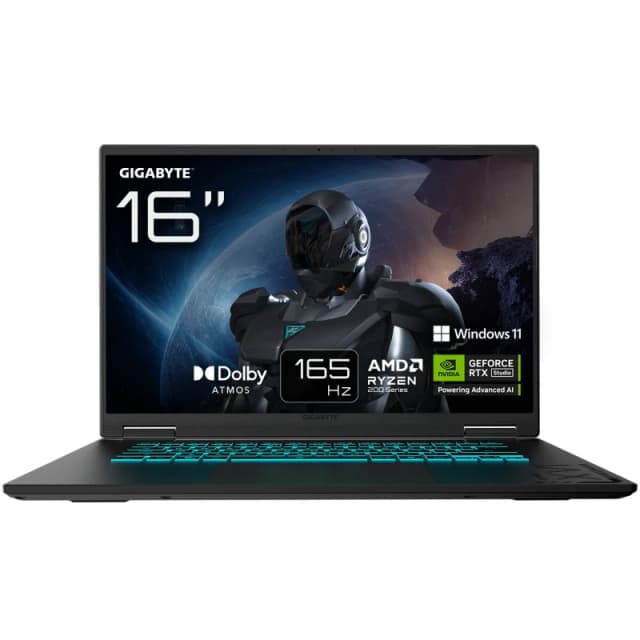 Gigabyte Gigabyte GAMING A16 Laptop - 16", 165Hz WUXGA, Ryzen 7 260, RTX 5060, 16GB DDR5 5200MHz, 1TB Gen4 SSD, Windows 11 Home, 2 Year Warranty, Dolb