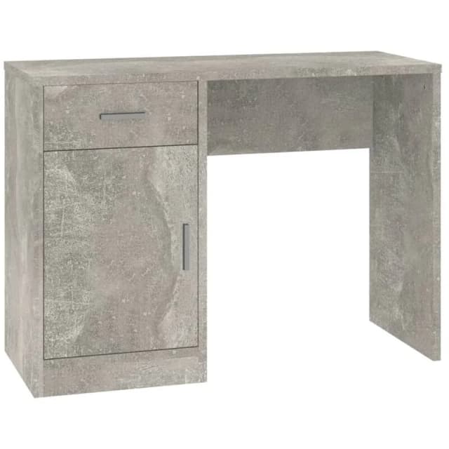 vidaXL Desk With Drawer&cabinet Concrete Grey 100x40x73cm Engineered Wood, Grey 342654