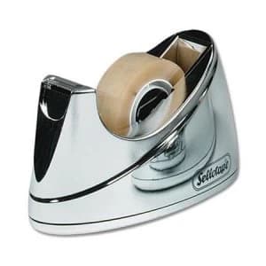 Sellotape Tape Dispenser Small Desktop Non-slip Roll Capacity 19mm Width 33m Length Chrome