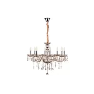 Linda 8 Light Multi Arm Chandelier, Amber