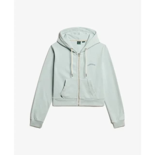 Superdry Womens cropped zip-up hoodie with logo Superdry Essential Bleu Female XS