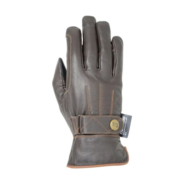 Hy5 Mens Thinsulate Leather Winter Riding Gloves in Dark Brown Size: XS Dark Brown Male XS