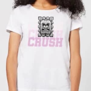 Super Mario CRUSH CRUSH CRUSH Womens T-Shirt - White - 3XL