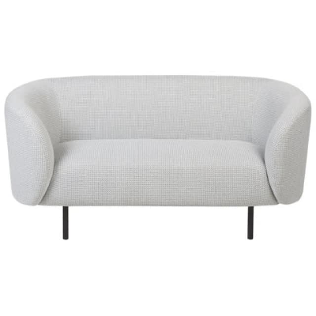 Beliani Sofa 2 Seater Loen Fabric Black/ White