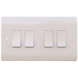 ESR Sline 10A White 4G 2 Way 230V Electric Wall Plate Switch