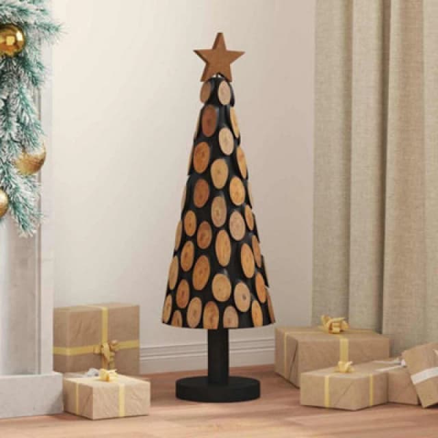 vidaXL Christmas Tree with Stand Brown 90 x 30cm Solid teak wood, Brown 42017944