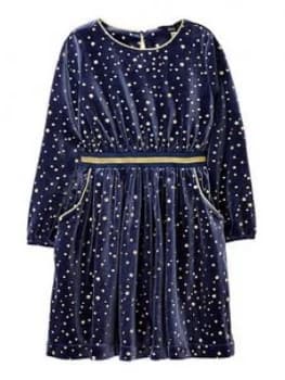 Joules Girls Twil Velvet Stars Dress - Navy