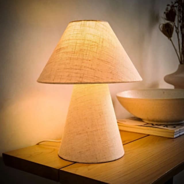ValueLights ValueLights Gigi Natural Linen Full Fabric Tapered Lamp Shade Table Lamp with Bulb Natural One Size Unisex 5059406069178
