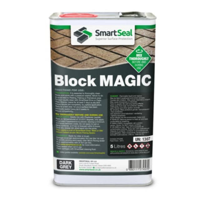 Smartseal - Block Magic - Dark Grey (5L) - A Re-Colouring Block Paving Sealer. Superior To Concrete Paint, Transform Old Driveways
