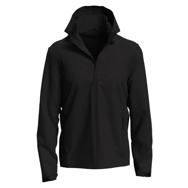 Stedman Stedman Men Lux Hooded Soft Shell Jacket in Black Size: Small Black S Male 5063703705325