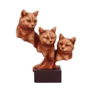 Feline Trio Three Cats Wood Effect Bust