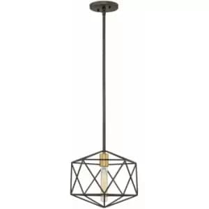 Geometric Gold Pendant Metallic Coloured Lamp Holder Matte Bronze LED E27 100W