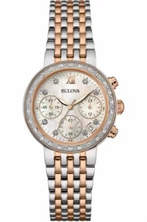 Ladies Bulova Diamond Gallery Chronograph Watch 98W215