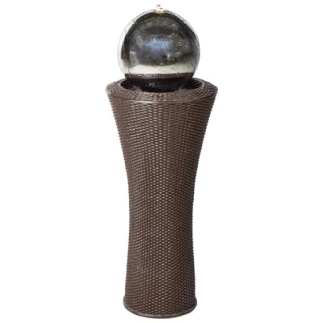 Beliani Garden Water Feature Zenyatta LED Brown