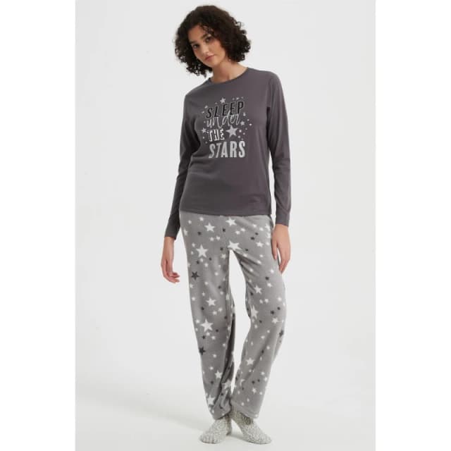 Linea Star Pyjama and Sock Gift Set - Grey Grey 8 - 10