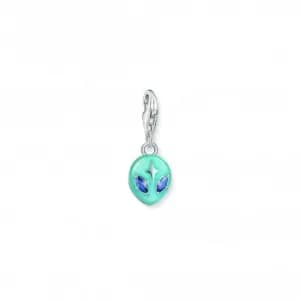 Charmista Sterling Silver Blue Enamel Alien Head Charm 2051-496-1