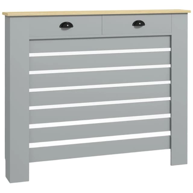 HOMCOM Radiator Cover w/ Drawer, Horizontal Slat, 111cm, Grey 820-398V01GY