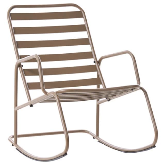 Beliani Garden Rocking Chair Turi Metal Taupe