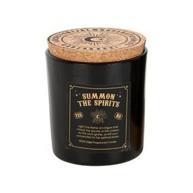 Something Different Something Different Summon The Spirits White Sage Talking Board Scented Candle in Jet Black Jet Black One Size Unisex 506370342776